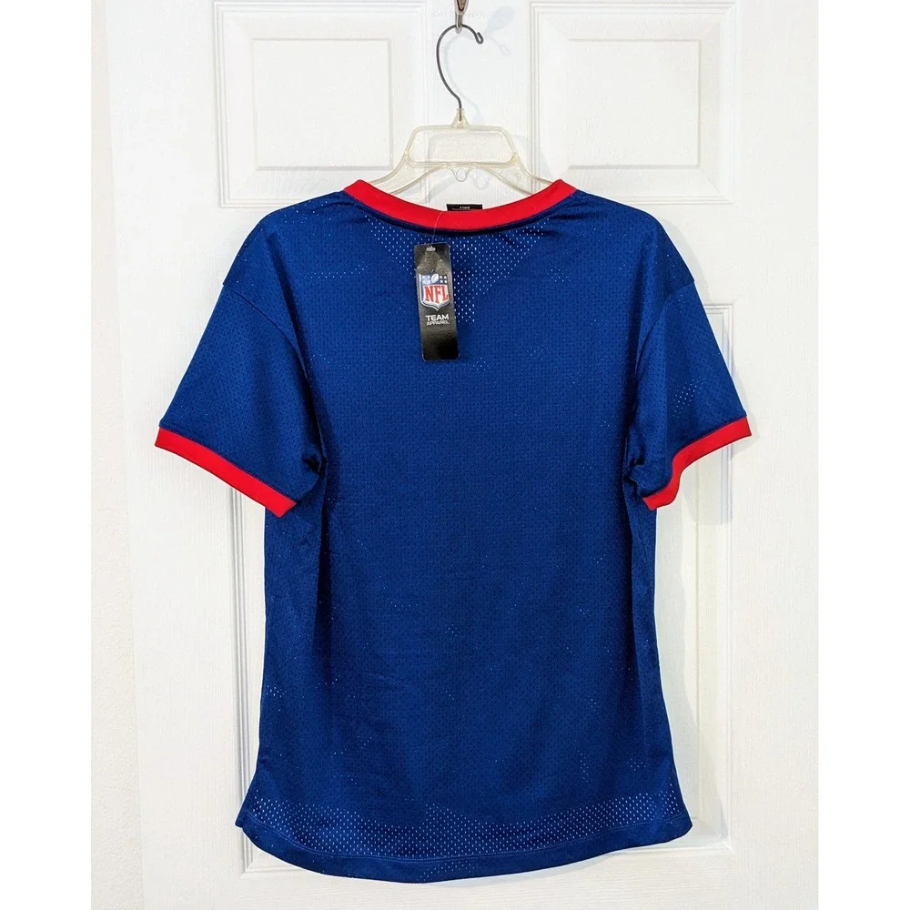 NFL Team Apparel New York Giants Jersey V-Neck Short Sleeve Girls Large NWT - Picture 5 of 10